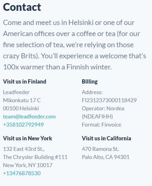 Contact Leadfeeder