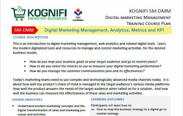 Kognifi Digital Marketing Course Training Plan