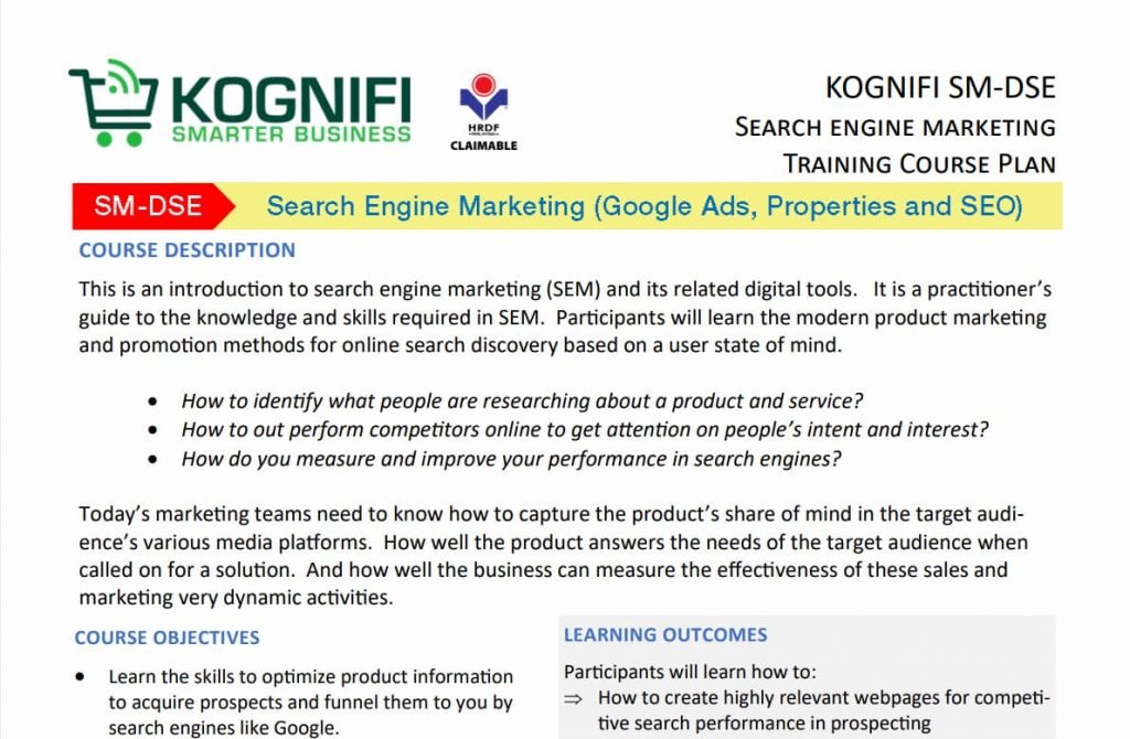 Kognifi SEO Training Course Malaysia