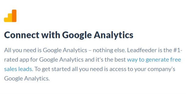 Leadfeeder Requires just Google Analytics