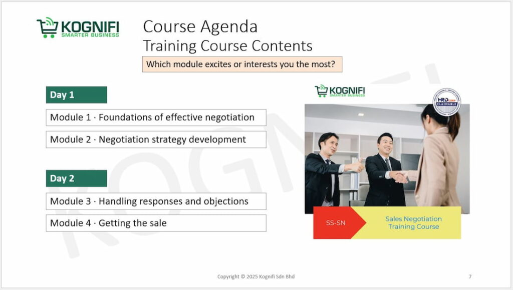 Sales Negotiation Course Content Training - Kognifi