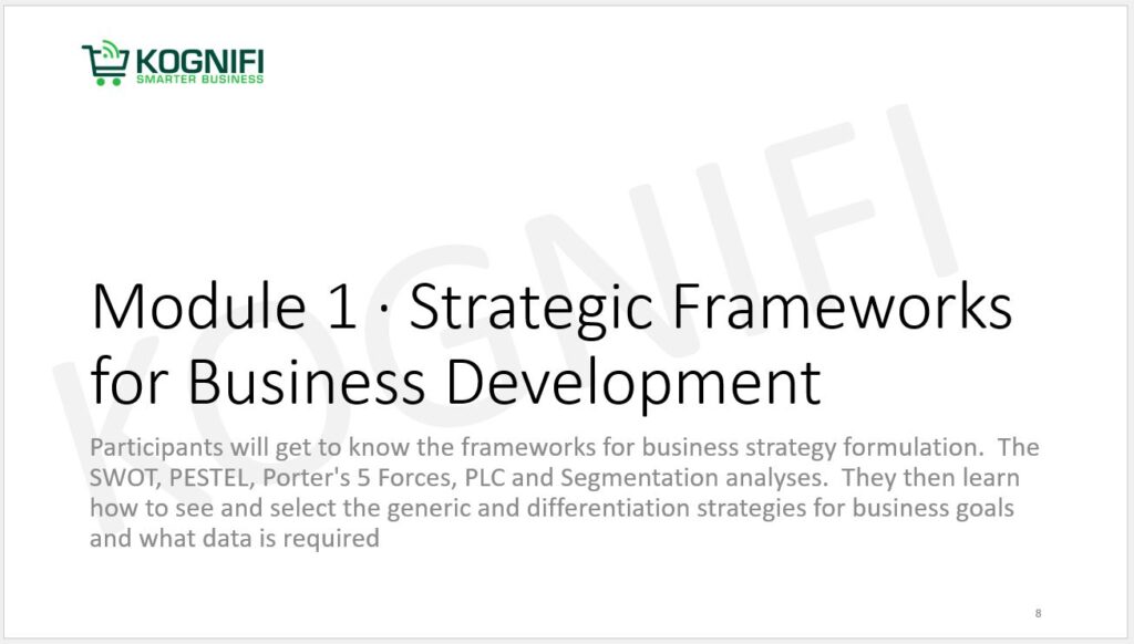Strategic Frameworks for Business Development Training - Kognifi