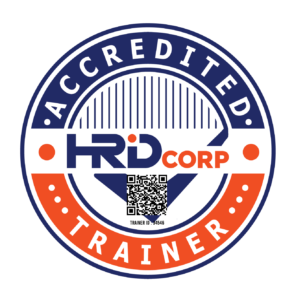 HRD Corp Accredited Trainer badge, Shamini Arumugam, Trainer ID 34546
