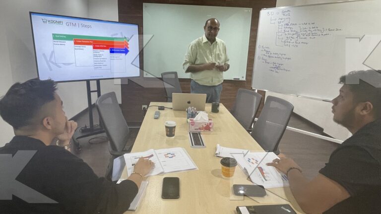 Trainer presents to participants in a Kognifi Marketing Plan class